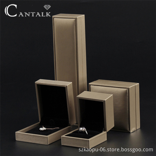 Custom Luxury Pu Jewellery Box PU Flannelette necklace packaging